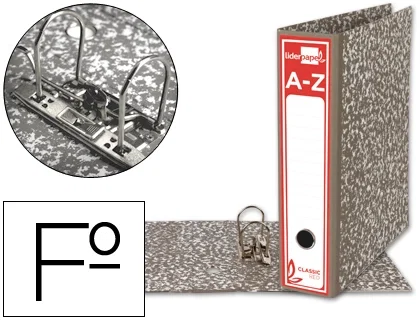 Liderpapel Archivador de palanca Classic Folio Rojo Cartón Entrecolado Lomo 80mm Gris Compresor Metálico Liderpapel Archivador de palanca Classic Folio Rojo Cartón Entrecolado Lomo 80mm Gris Compresor Metálico