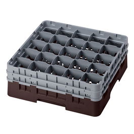 CAMBRO - 25S534-167 - Cesta de lavado 25 comp. 2 alturas - 8,7 cm Ø máx. - alt. máx. 14,9 cm - 50 x 50 x 18,4 cm - Castaño