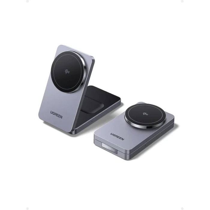 Ugreen Cargador Magnético Inalámbrico 2 en 1 Qi2 15W Plegable