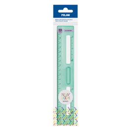 Milan Regla 20 cm Transparente Serie New Look Verde 357801NL