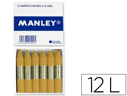 Manley Lápices de Cera Ocre Madera n.64 Estuche de 12 Unidades Manley Lápices de Cera Ocre Madera n.64 Estuche de 12 Unidades