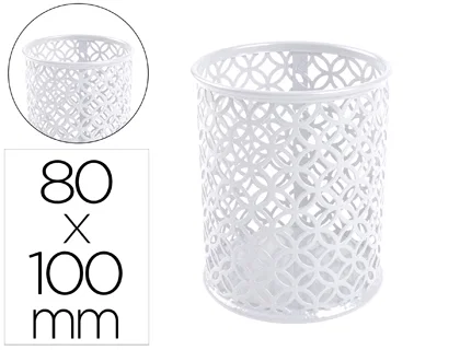 Q-connect Cubilete Portalapices Blanco Metal Redondo Diametro 80 mm Alto 100 mm Q-connect Cubilete Portalapices Blanco Metal Redondo Diametro 80 mm Alto 100 mm