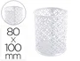Q-connect Cubilete Portalapices Blanco Metal Redondo Diametro 80 mm Alto 100 mm