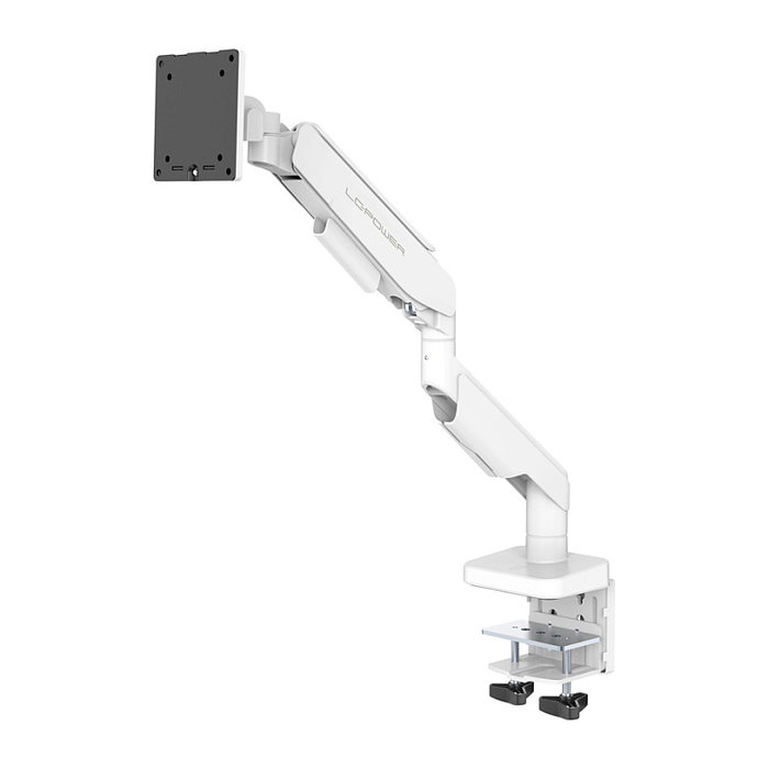 LC-Power LC-EQ-A49W FLEXX Soporte de Monitor de Brazo, Ajustable, Escritorio, para Pantallas 17" - 49", 20 kg, Color Blanco