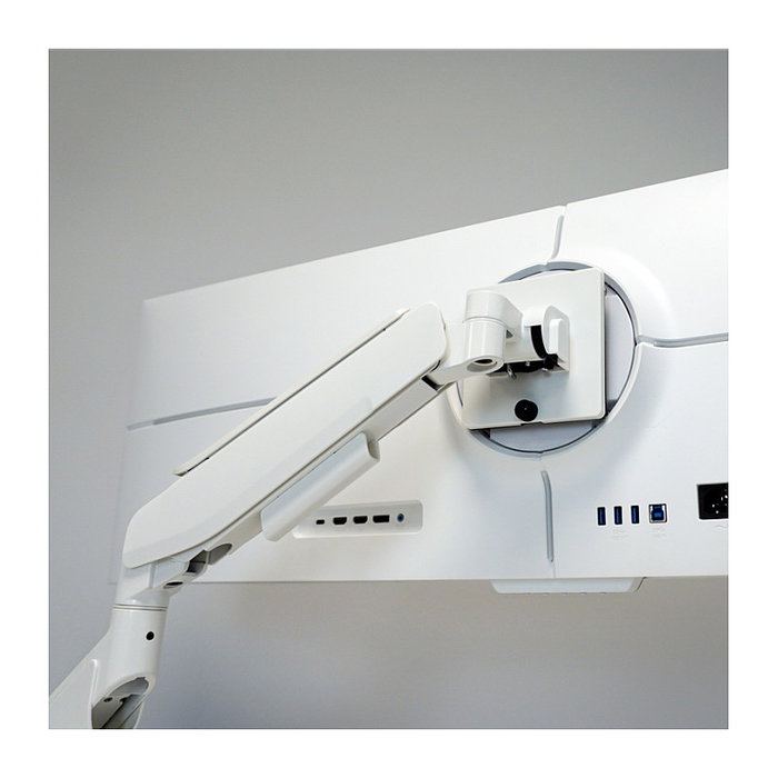 LC-Power LC-EQ-A49W FLEXX Soporte de Monitor de Brazo, Ajustable, Escritorio, para Pantallas 17" - 49", 20 kg, Color Blanco