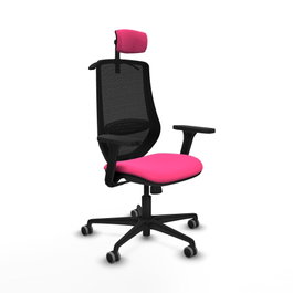 PIQUERAS Y CRESPO Silla de oficina Mardos Rosa y Negro con mecanismo Sincro