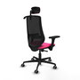 PIQUERAS Y CRESPO Silla de oficina Mardos Rosa y Negro con mecanismo Sincro