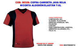 COFRA Camiseta JAVA Roja Manga Corta T-XL