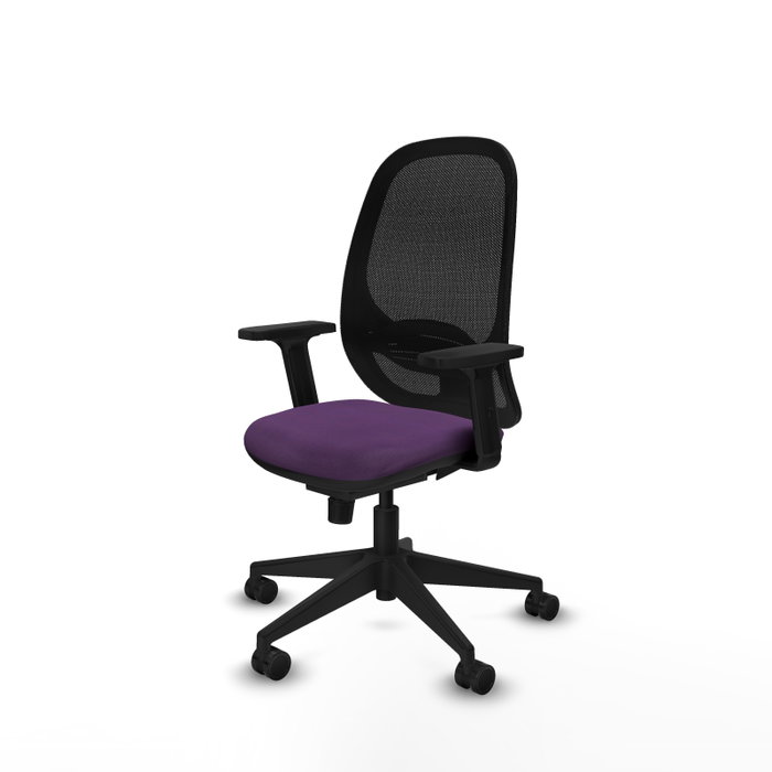 PIQUERAS Y CRESPO Silla de oficina Cilanco con mecanismo Sincro, Morado y Negro