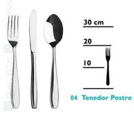 Cruz de Malta Cubertería Lucía Tenedor Postre Acero Inoxidable 18/10, Longitud 17 cm (Set de 12)