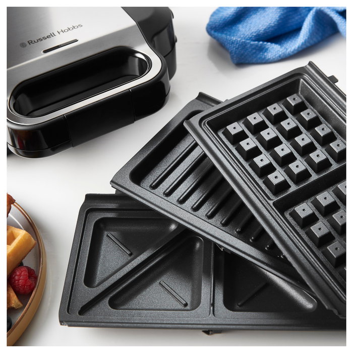 Russell Hobbs Sandwich Waffle Maker 3-in-1 26810-56 Negro y Acero inoxidable Russell Hobbs Sandwich Waffle Maker 3-in-1 26810-56 Negro y Acero inoxidable