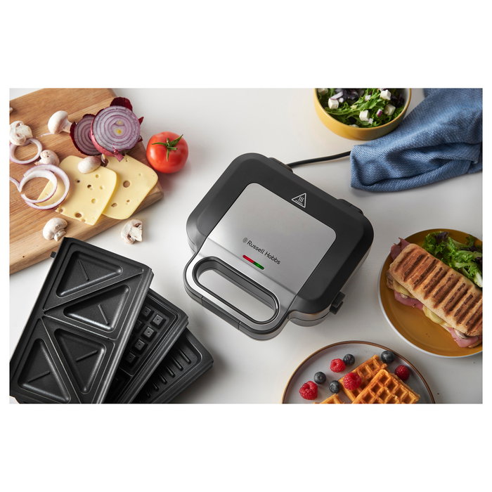 Russell Hobbs Sandwich Waffle Maker 3-in-1 26810-56 Negro y Acero inoxidable Russell Hobbs Sandwich Waffle Maker 3-in-1 26810-56 Negro y Acero inoxidable