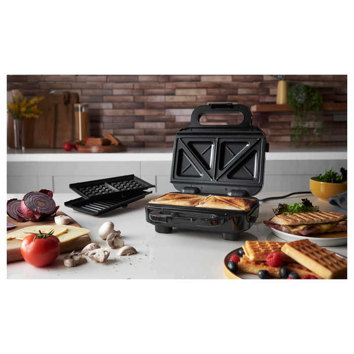 Russell Hobbs Sandwich Waffle Maker 3-in-1 26810-56 Negro y Acero inoxidable Russell Hobbs Sandwich Waffle Maker 3-in-1 26810-56 Negro y Acero inoxidable