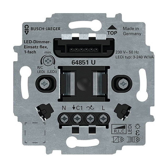 BUSCH-JAEGER BJ 64851 U LED-Tastdimmer-Einsatz flex BUSCH-JAEGER BJ 64851 U LED-Tastdimmer-Einsatz flex