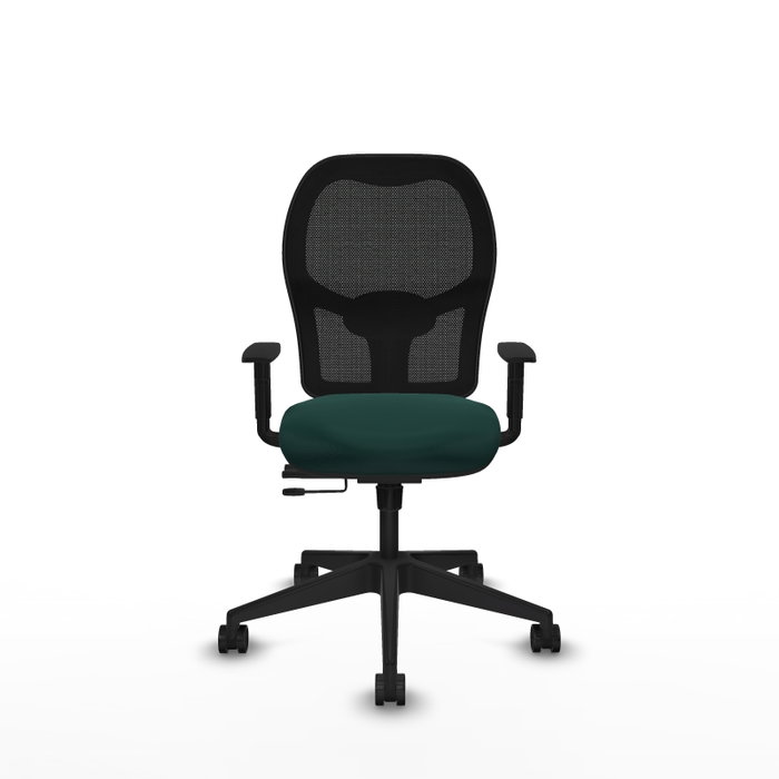 PIQUERAS Y CRESPO Silla de oficina Alocén con mecanismo traslack, malla negra y asiento verde botella PIQUERAS Y CRESPO Silla de oficina Alocén con mecanismo traslack, malla negra y asiento verde botella