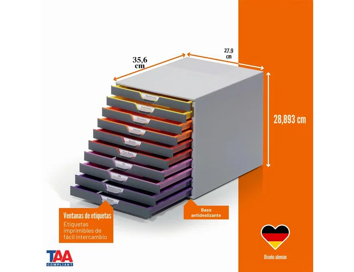 Durable VARICOLOR 10 Cajonera de 10 Cajones Multicolor Durable VARICOLOR 10 Cajonera de 10 Cajones Multicolor