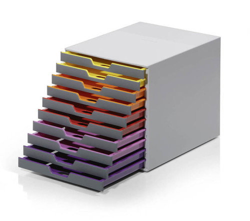 Durable 761058 Módulo 10 Cajones VARICOLOR®10 Apilable Plástico A4/Carta Multicolor Durable 761058 Módulo 10 Cajones VARICOLOR®10 Apilable Plástico A4/Carta Multicolor