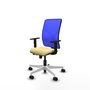 PIQUERAS Y CRESPO Silla de oficina Motilla con mecanismo Sincro/Traslack Crema y Azul