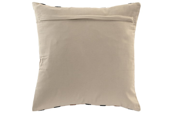 DKD Home Decor India lino 2c25 Cojín Tradicional Natural Marron 45 x 45 cm (2 Unidades) Poliéster Velvet