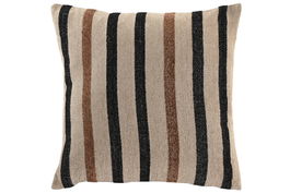 DKD Home Decor India lino 2c25 Cojín Tradicional Natural Marron 45 x 45 cm (2 Unidades) Poliéster Velvet