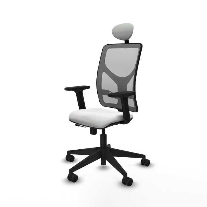 PIQUERAS Y CRESPO Silla de oficina Motilla con mecanismo Sincro/Traslack, Blanco y Gris
