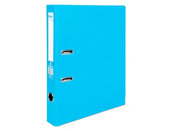 Liderpapel Archivador de Palanca Forrado PVC Celeste 52 mm Folio