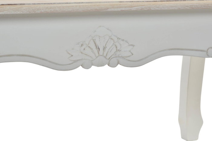 DKD Home Decor Mesita Auxiliar Abeto 120x60x50 Blanco y Natural