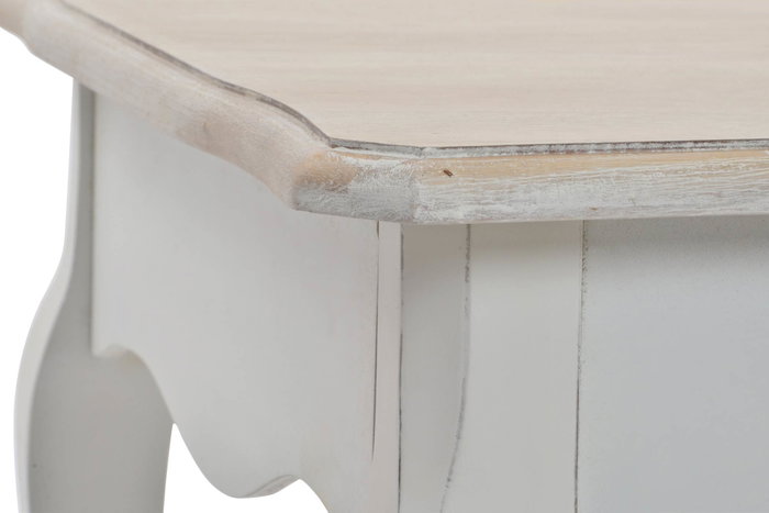 DKD Home Decor Mesita Auxiliar Abeto 120x60x50 Blanco y Natural