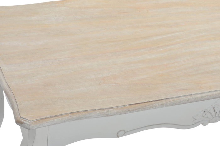 DKD Home Decor Mesita Auxiliar Abeto 120x60x50 Blanco y Natural