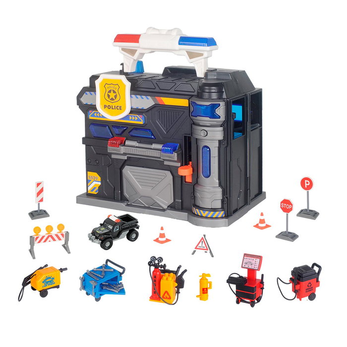 Tachan Garaje Maletín Estación Policía con Luces y Sonidos para Niños +3 Años 145 Caracteres