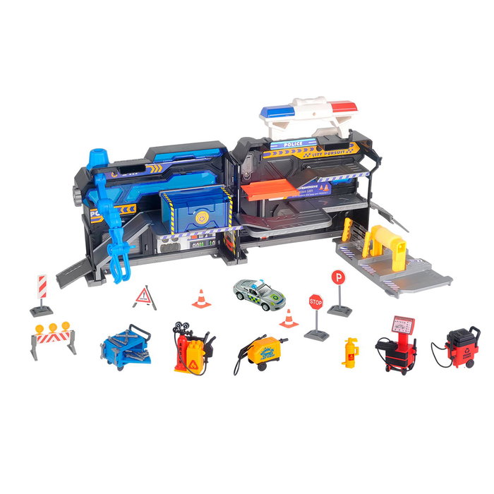 Tachan Garaje Maletín Estación Policía con Luces y Sonidos para Niños +3 Años 145 Caracteres