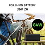 Qoltec Cargador para batería de bicicleta eléctrica 36V | 42V | 2A | 5.5*2.5 mm