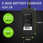 Qoltec Cargador para batería de bicicleta eléctrica 36V | 42V | 2A | 5.5*2.5 mm