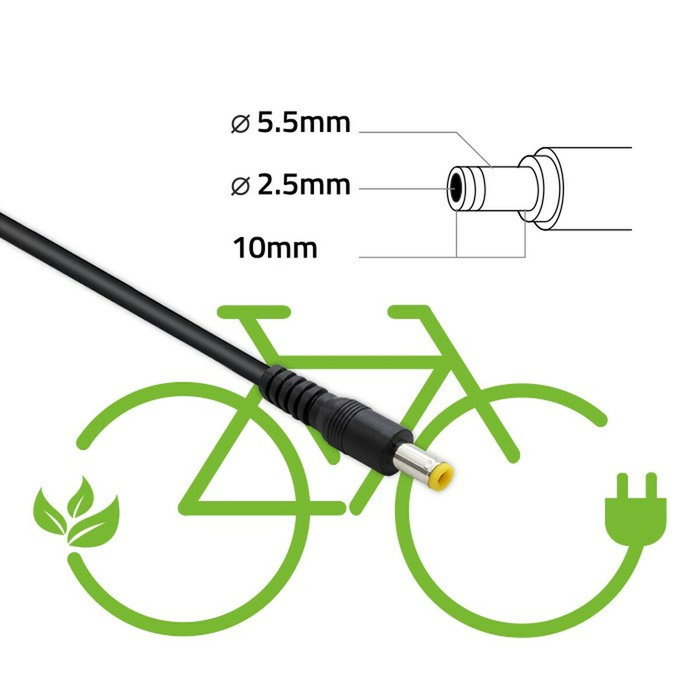 Qoltec Cargador para batería de bicicleta eléctrica 36V | 42V | 2A | 5.5*2.5 mm