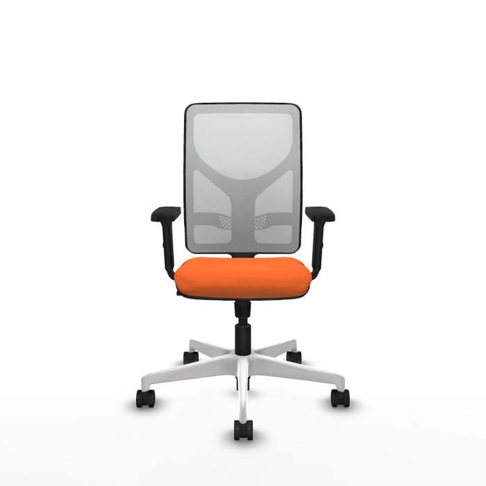 PIQUERAS Y CRESPO Silla de oficina Motilla con mecanismo Sincro, Tela Naranja y Malla Blanca PIQUERAS Y CRESPO Silla de oficina Motilla con mecanismo Sincro, Tela Naranja y Malla Blanca