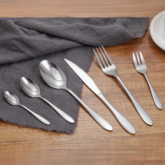 Quid Set 3 Tenedores Mesa Brest 22 cm Acero Inox
