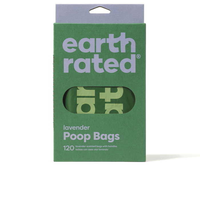 Earth Rated Bolsas con Asa para Excrementos de Mascotas, Olor a Lavanda, 120 Unidades Earth Rated Bolsas con Asa para Excrementos de Mascotas, Olor a Lavanda, 120 Unidades