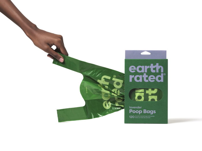 Earth Rated Bolsas con Asa para Mascotas Lavanda 120 u