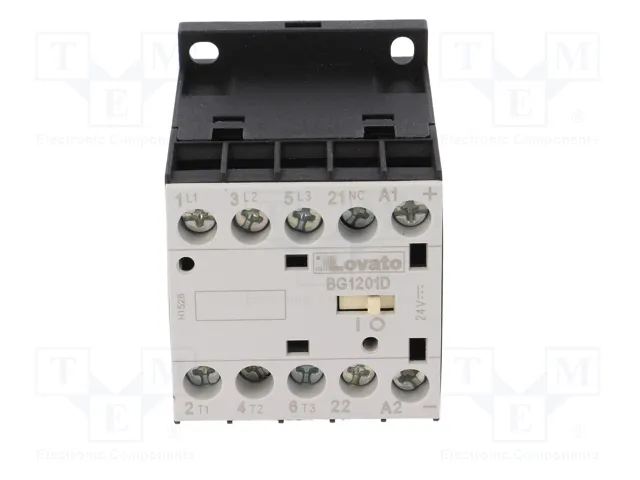 LOVATO ELECTRIC Contactor BG 3-polar 12A 24VDC NC