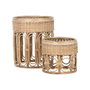 DKD Home Decor Mesita Auxiliar Balines Mimbre Natural 42 x 47 x 42 cm Set de 2