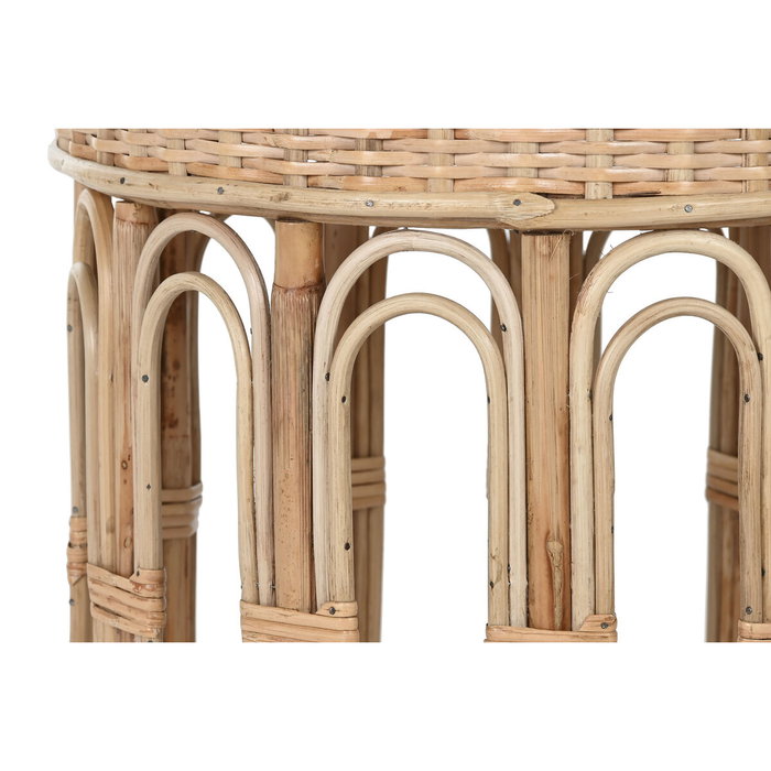 DKD Home Decor Mesita Auxiliar Balines Mimbre Natural 42 x 47 x 42 cm Set de 2 DKD Home Decor Mesita Auxiliar Balines Mimbre Natural 42 x 47 x 42 cm Set de 2