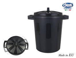 Dem Cubo Basura con Tapa 25L Negro 43x34x44 cm (6 Unidades)