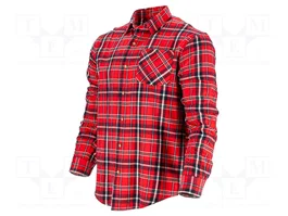 LAHTI PRO Camisa de Franela Aislada Roja y Azul Marino, Talla M