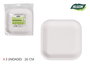 Algon Set 3 Platos Cuadrados Cart Natural 26.5 cm (36 Unidades)