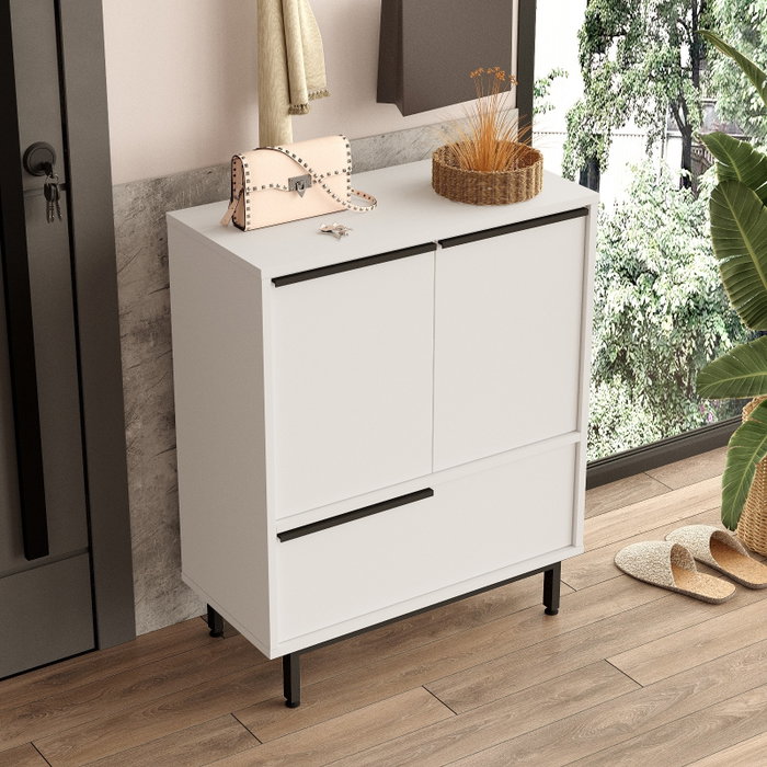 Hanah Home On8C-W Mueble Zapatero Blanco 74.8 cm Ancho x 90.4 cm Alto x 35.5 cm Profundo