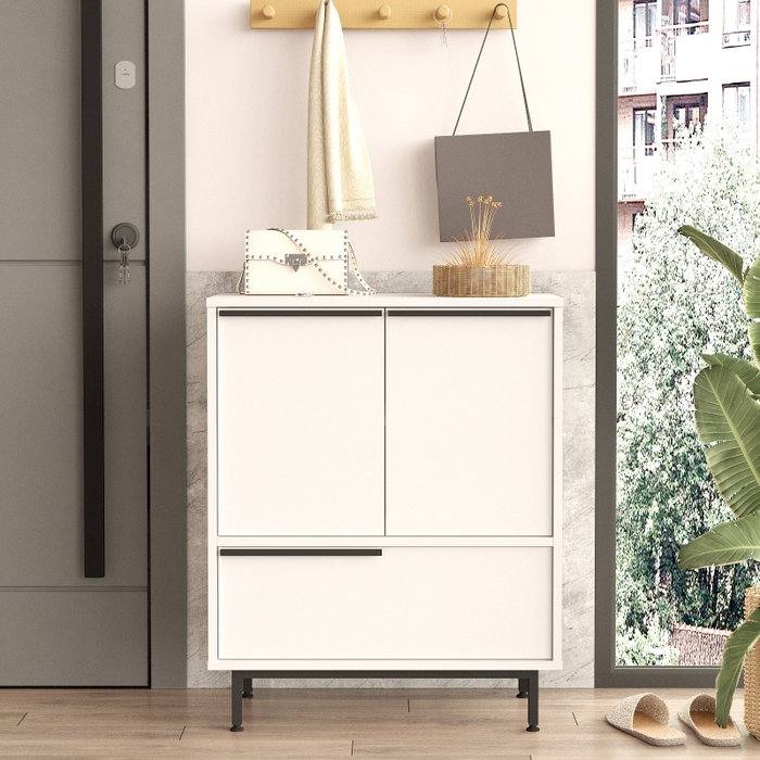 Hanah Home On8C-W Mueble Zapatero Blanco 74.8 cm Ancho x 90.4 cm Alto x 35.5 cm Profundo