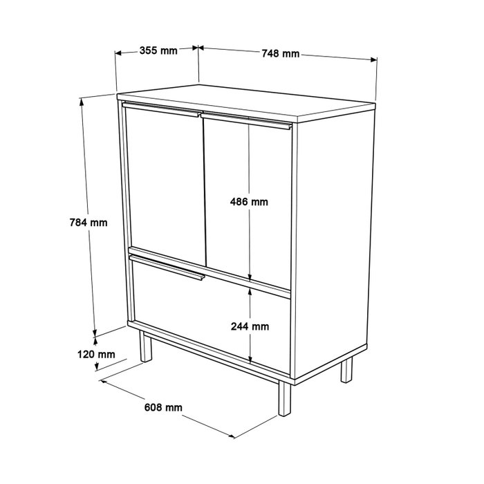 Hanah Home On8C-W Mueble Zapatero Blanco 74.8 cm Ancho x 90.4 cm Alto x 35.5 cm Profundo