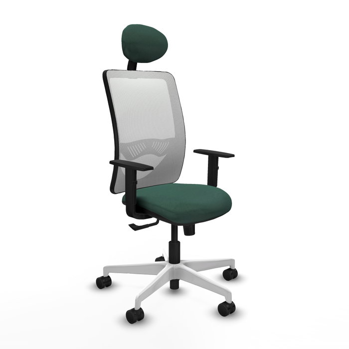 PIQUERAS Y CRESPO Silla de oficina Zulema con mecanismo Sincro, Verde botella y Blanco PIQUERAS Y CRESPO Silla de oficina Zulema con mecanismo Sincro, Verde botella y Blanco