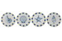 DKD Home Decor Decoracion Pared Mediterraneo Azul Blanco 30 x 30 cm (4 Unidades)