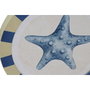DKD Home Decor Set de 4 Decoraciones de Pared de Metal 30x30 cm, Azul y Blanco